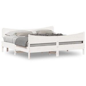 vidaXL Cadre de lit sans matelas blanc 180x200 cm bois massif de pin