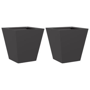 vidaXL Jardinières 2 Pièces noir 30x30x30 cm acier