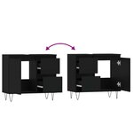 vidaXL Armoire de salle de bain noir 65x33x60 cm bois d'ingénierie