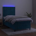 vidaXL Sommier à lattes de lit et matelas et LED Bleu foncé 80x200 cm