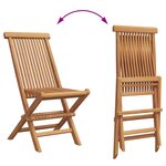 vidaXL Set de bistro de jardin pliant en 3 pièces en bois d'acacia massif