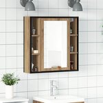 vidaXL Armoire à miroir salle de bain chêne artisanal bois ingénierie