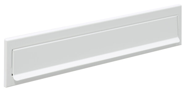 Entrée de boîte aux lettres en acier pour porte mur C-613 33 5 x 3 cm Blanc