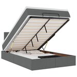 vidaXL Lit ottoman avec matelas et LED gris foncé 120x190 cm tissu