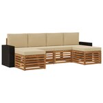 vidaXL Ensemble de canapés d'extérieur 6 pc Naturel et Beige
