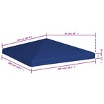 vidaXL Toile supérieure de belvédère 310 g / m² 3 x 3 m Bleu