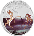 Pièce de monnaie en Argent 2 Dollars g 31.1 (1 oz) Millésime 2022 BAMBI AND FALINE