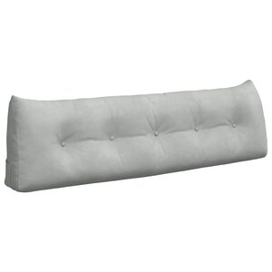 vidaXL Coussin de Dos Gris clair 160 x 24 x 50 cm Velours
