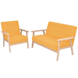 vidaXL Ensemble de canapé 2 Pièces Tissu jaune