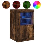vidaXL Armoires latérales et lumières LED 2 Pièces chêne fumé