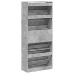 vidaXL Armoire à chaussures 4 tiroirs rabattables gris béton
