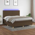 vidaXL Sommier à lattes de lit matelas et LED Marron foncé 180x200 cm