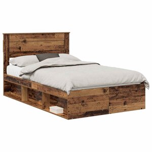 vidaXL Cadre de lit Bois ancien 120 x 190 cm Bois de pin massif