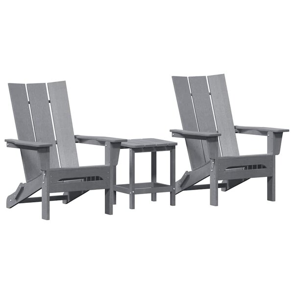 vidaXL Chaise de jardin 3 Pièces Gris clair 80.5 x 74.5 x 92 cm