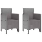 vidaXL Chaise de jardin 2 Pièces Gris clair 53 x 49 x 85 cm PP