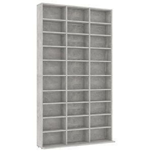 vidaXL Armoire à CD Gris béton 102x16x177 5 cm Bois d'ingénierie