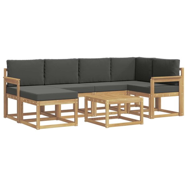 vidaXL Ensemble de canapés d'extérieur 7 Pièces Blanc et anthracite