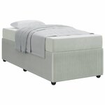 vidaXL Cadre de lit avec matelas Gris clair 100 x 200 cm tissu