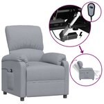 vidaXL Fauteuil inclinable électrique Gris clair Tissu