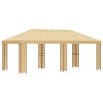 vidaXL Abri de jardin 6 x 3 m Crème Polyester et Acier 190 gsm