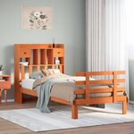 vidaXL Lit bibliothèque sans matelas cire marron 90x190 cm pin massif