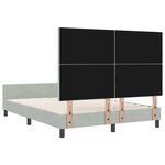 vidaXL Cadre de lit avec tête de lit Gris clair 160 x 200 cm Velours