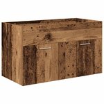 vidaXL Meuble lavabo avec bassin et robinet intégrés vieux bois