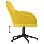 vidaXL Chaises pivotantes à manger lot de 2 Jaune Velours