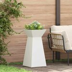 vidaXL Pots de jardin en pilier 2 Pièces  avec bol blanc de 35x35x73 cm en acier.