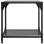 vidaXL Tables basses avec dessus en verre noir 2 Pièces 40x40x40 cm acier