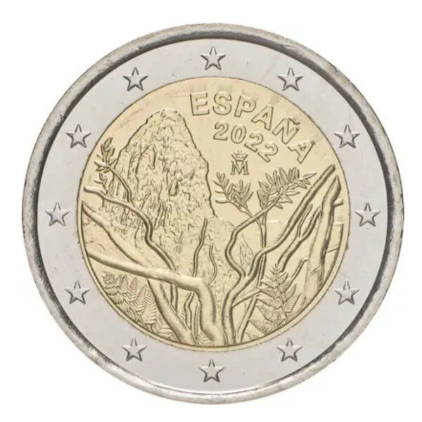 2 euros commémorative Espagne 2022 - Parc national Garajonay.