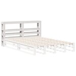 vidaXL Tête de lit avec étagères blanc 160 cm bois massif de pin