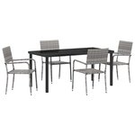 vidaXL Ensemble de salle à manger pour jardin 5 Pièces Gris Poly rotin