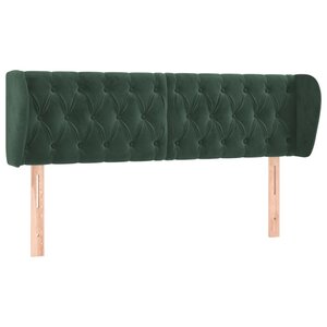 vidaXL Tête de lit avec oreilles Vert foncé 163x23x78/88 cm Velours