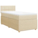 vidaXL Sommier à lattes de lit avec matelas Crème 80x200 cm Tissu