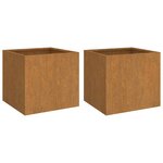 vidaXL Jardinières 2 Pièces 32x30x29 cm acier corten