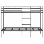VidaXL Lit superposé sans matelas noir 100x190 cm acier