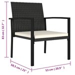 vidaXL Chaises à manger de jardin lot de 2 Résine tressée Noir