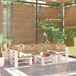 Vidaxl salon de jardin palette 7 pièces avec coussins bois de pin