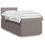 vidaXL Sommier à lattes de lit avec matelas Taupe 100x200 cm Tissu