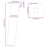 vidaXL Pieds de table basse 4 pièces Blanc 42 cm Acier