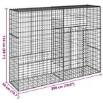 vidaXL Panier gabion avec couvercle 200x50x150 cm fer galvanisé