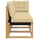 vidaXL Canapé d’extérieur milieu et coin avec coussin 3 Pièce Blanc