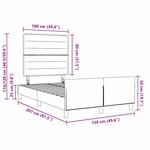 vidaXL Cadre de lit avec tête de lit Marron foncé 120 x 200 cm tissu