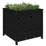 vidaXL Jardinière noir 82 5x82 5x78 cm bois massif de pin