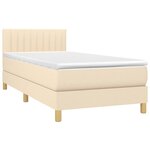 vidaXL Sommier à lattes de lit avec matelas LED Crème 100x200 cm Tissu