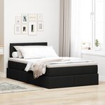 vidaXL Lit avec rangement et matelas avec matelas Noir 120 x 200 cm