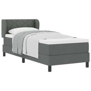 vidaXL Lit à ressorts avec matelas Gris foncé 80 x 200 cm tissu