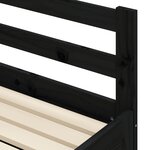 vidaXL Lit de jour avec lit gigogne noir 90x200 cm bois de pin massif