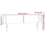 vidaXL Tête de lit avec oreilles Gris 203x23x78/88 cm Similicuir